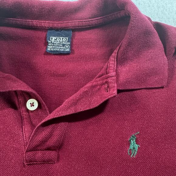 Polo Ralph Lauren Vintage 1990s Medium Red with Green Pony - Picture 1 of 11